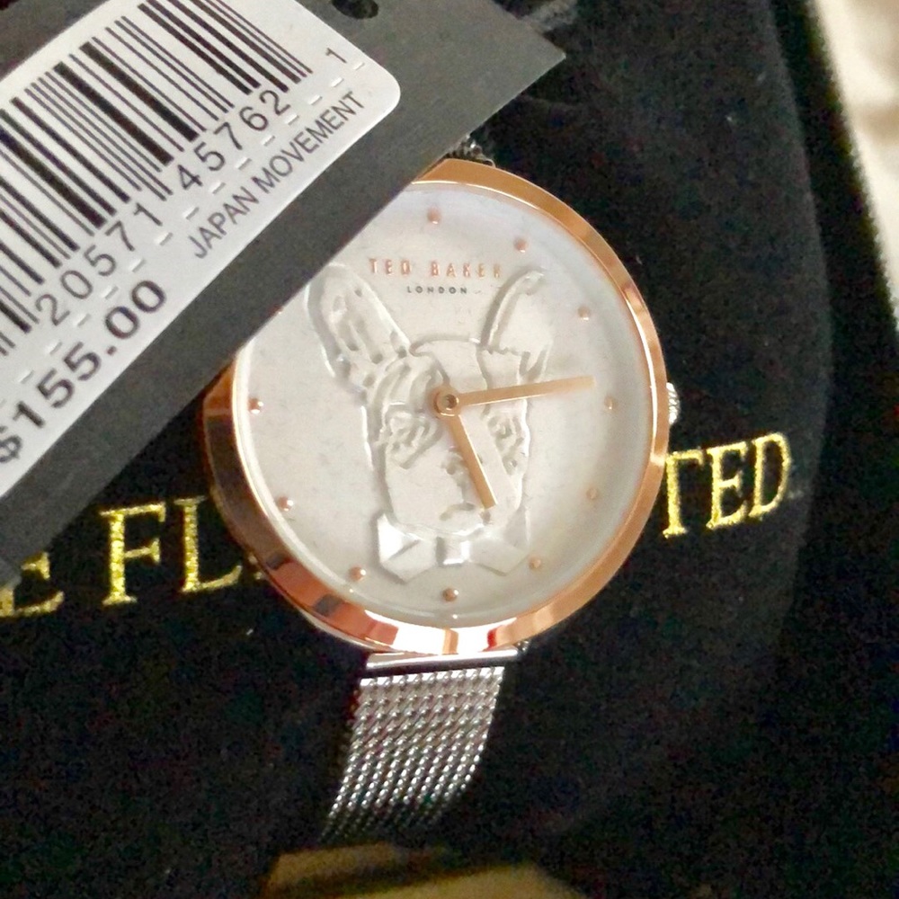 NWT Ted Baker French bulldog Boston Terrier watch